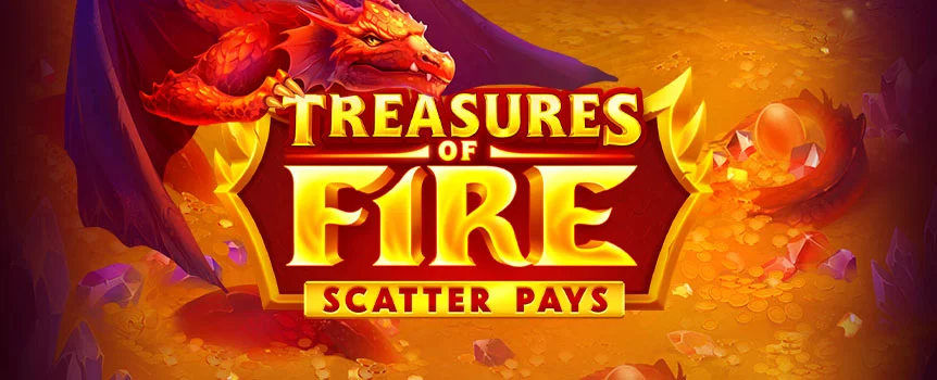 Enter the secret lair and seek out Dragon Eye Amulets, winning symbols anywhere on the grid, and gems valued at 20,000x in Treasure of Fire: Scatter Pays.